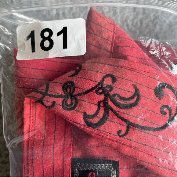 Patron Cito Shirts Mens L Red  Pearl Snap Western Embroidered Charro Cowboy READ - Picture 11 of 14
